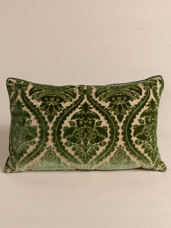 Scalamandré Green Velvet Jacquard Pillow