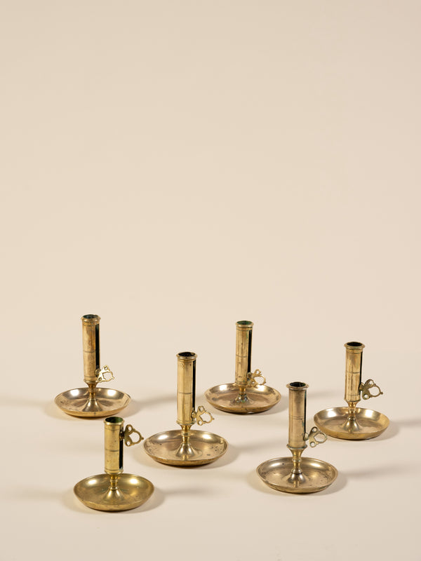 Antique Swedish Brass Candlestick, c.1820-1850