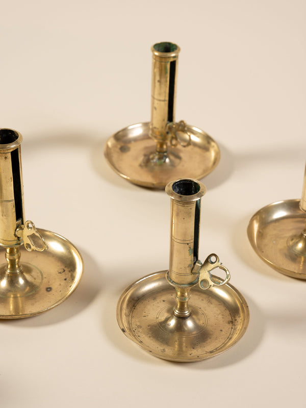 Antique Swedish Brass Candlestick, c.1820-1850