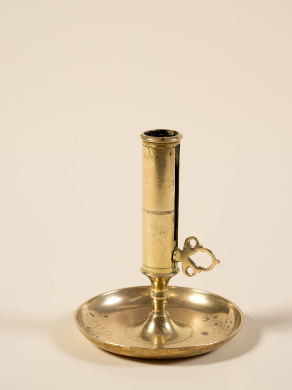 Antique Swedish Brass Candlestick, c.1820-1850