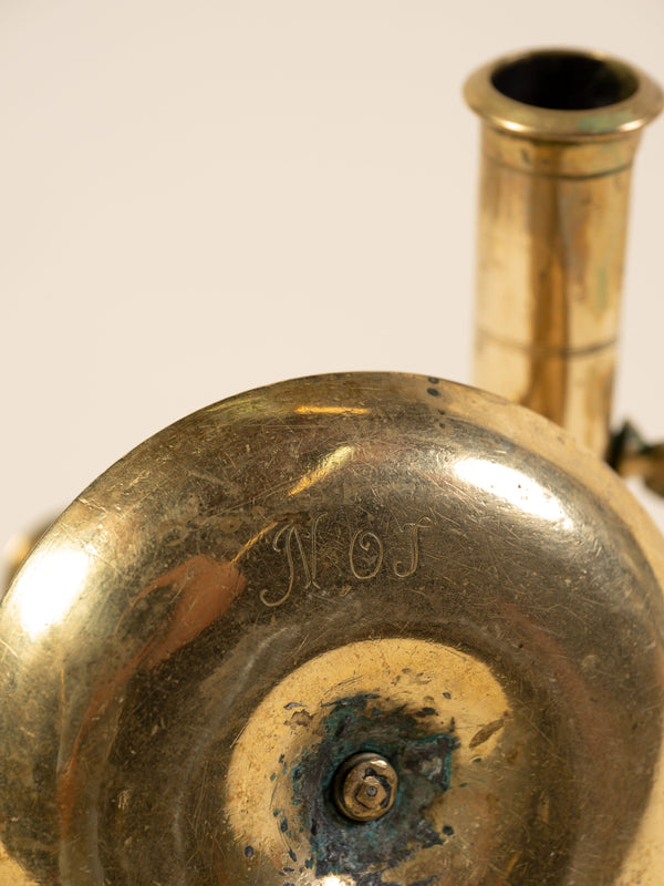 Antique Swedish Brass Candlestick, c.1820-1850