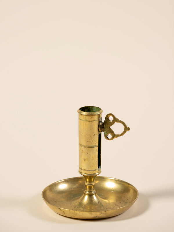 Antique Swedish Brass Candlestick, c.1820-1850