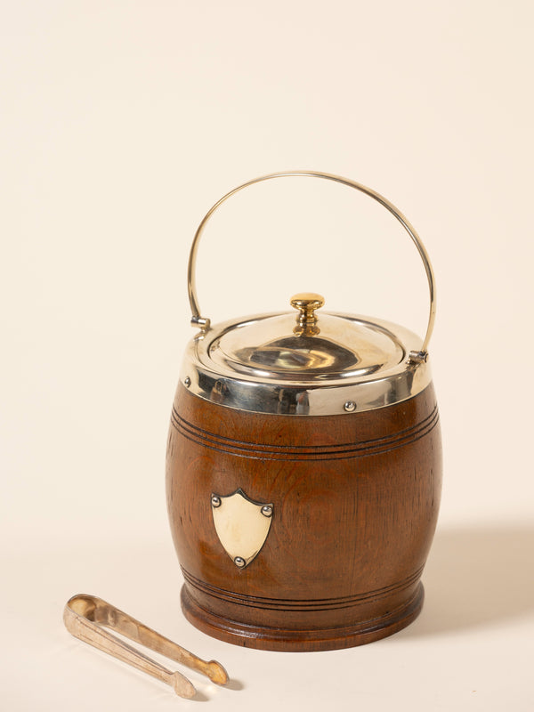Bisquit Wood and Silver Ice Buckets