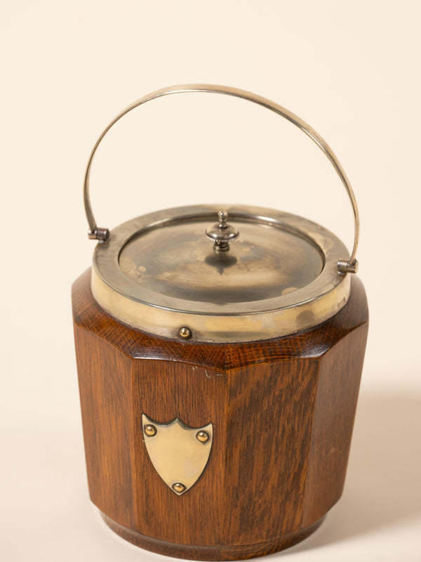 Bisquit Wood and Silver Ice Buckets