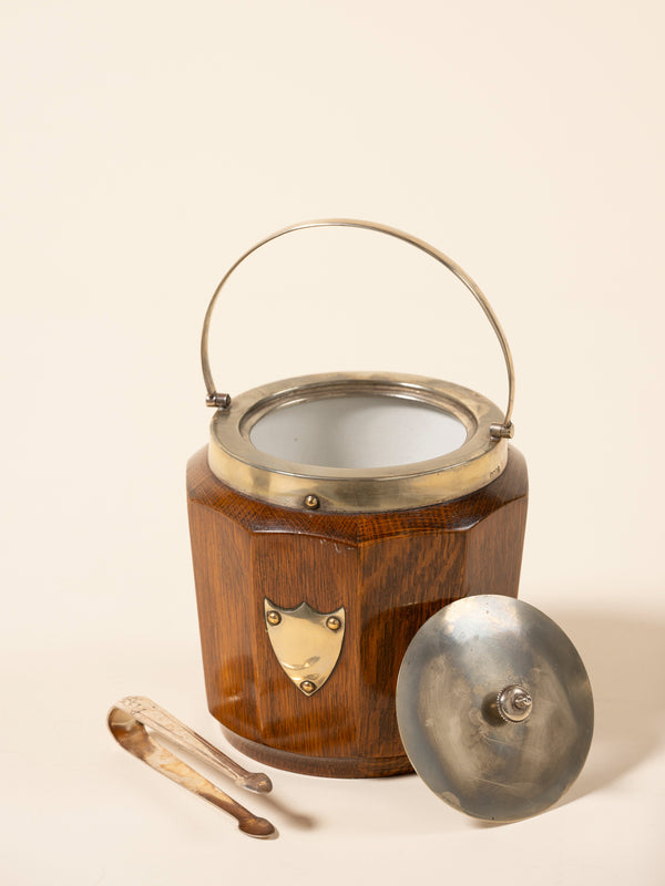 Bisquit Wood and Silver Ice Buckets
