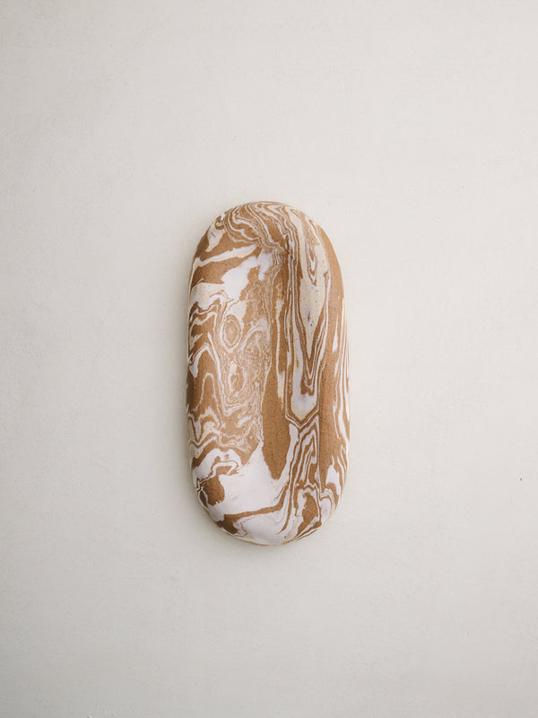 Oval Brown Marble Pouche