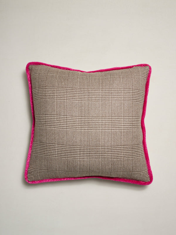 Saville Row Glen Check, Fushia Fringe