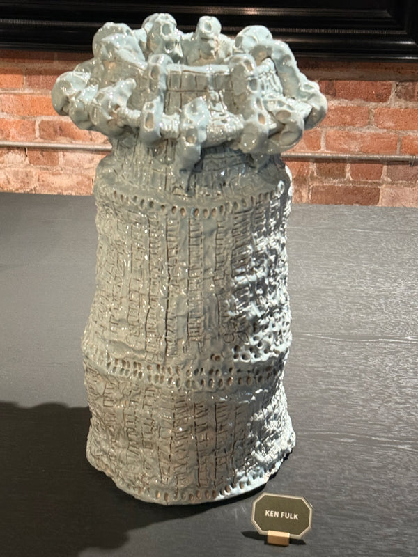 Tall Ice Blue Vessel - Cam Caldwell