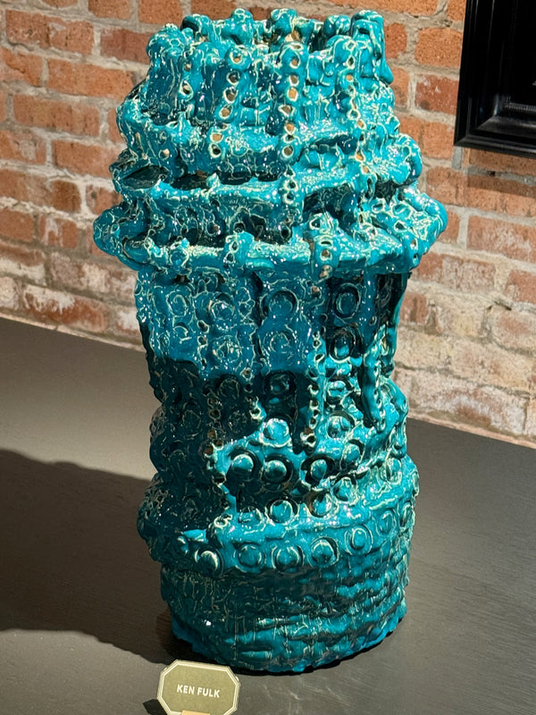 Tall Teal Vessel - Cam Caldwell