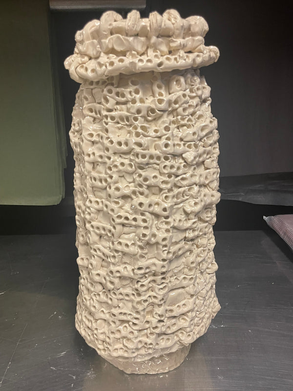 Tall Ivory Coral Vessel - Cam Caldwell