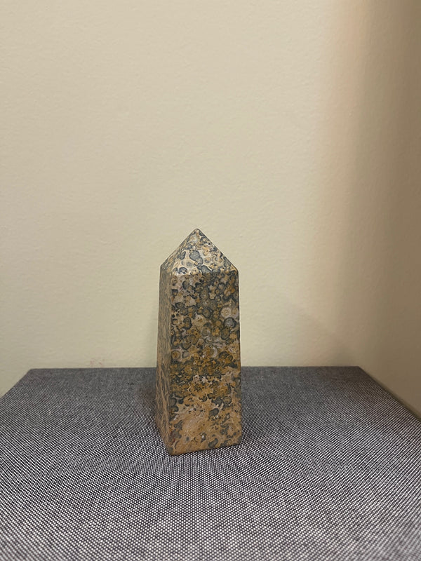 Vintage Leopard Skin Jasper Obelisk