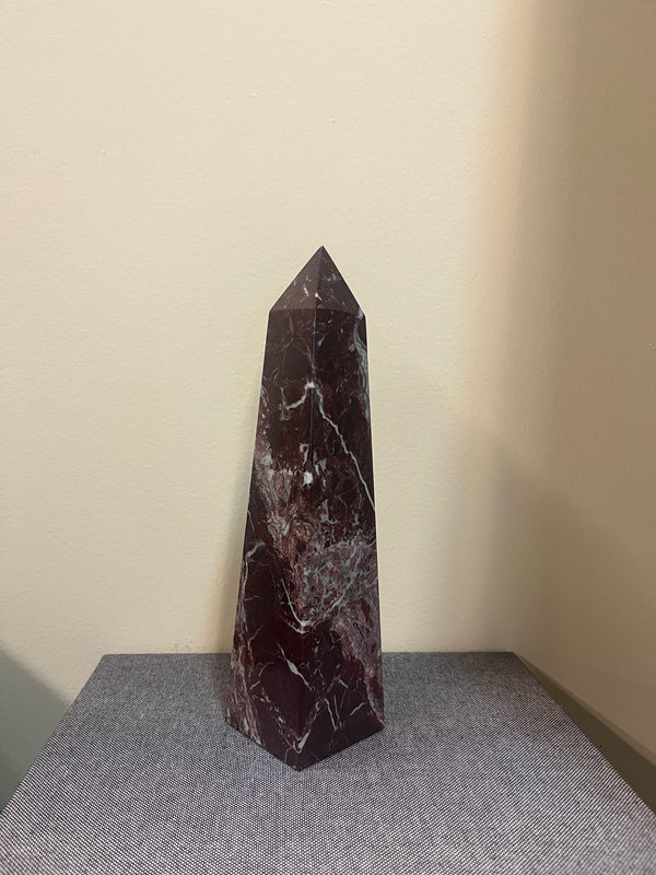 Vintage Red Marble Obelisk