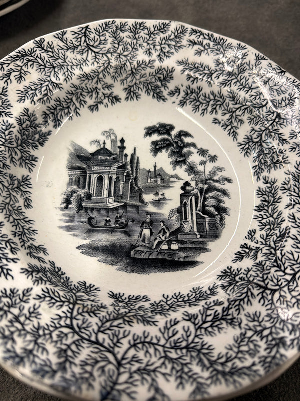 Vintage Spanish Transferware Soup Bowls