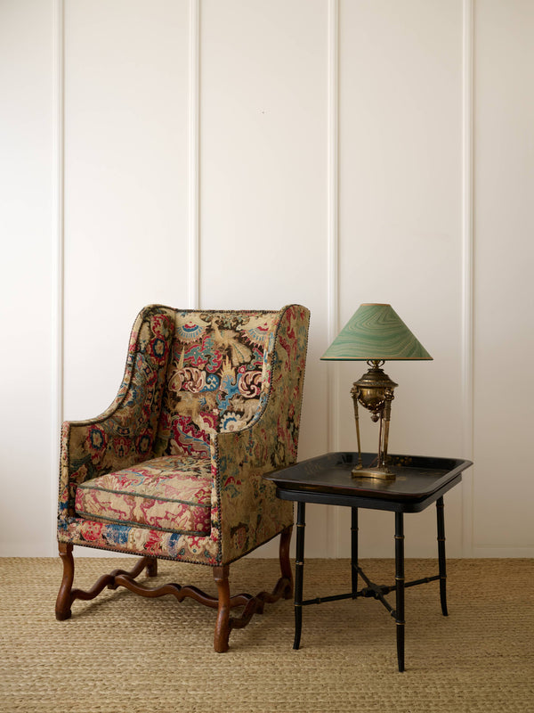 17th C Tapestry Wing Chair