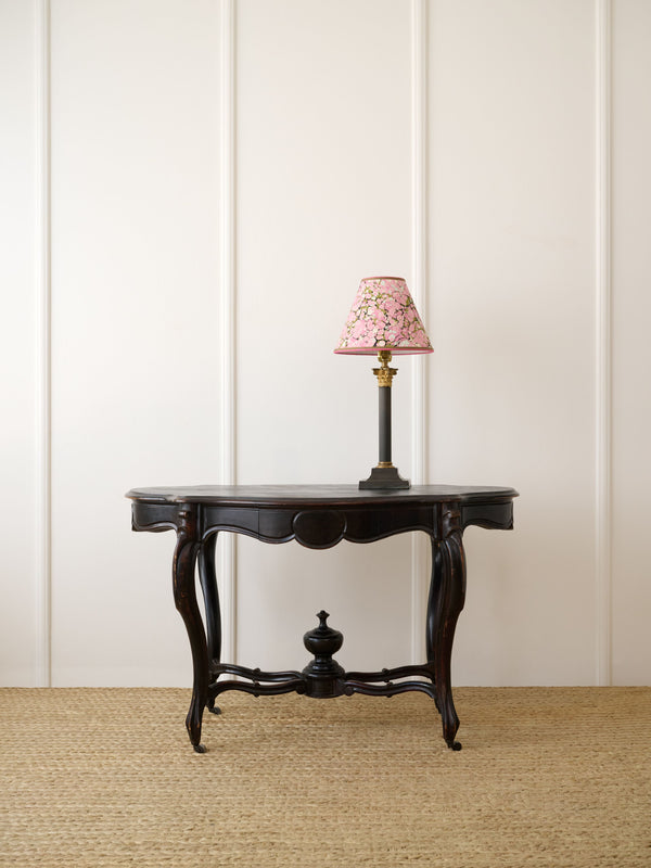 Ebonised Mahogany Lamp Table with Serpentine Top