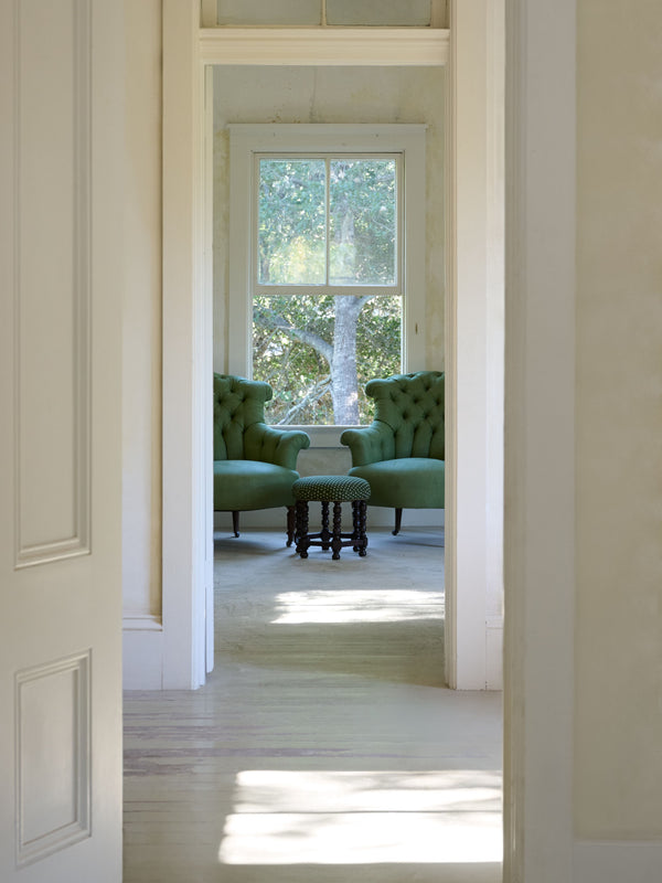 French Tufted Armchairs with Nailhead Details