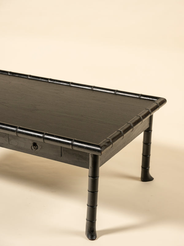 Vintage Hollywood Regency Faux Bamboo Cocktail Table