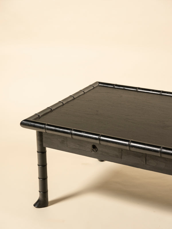 Vintage Hollywood Regency Faux Bamboo Cocktail Table