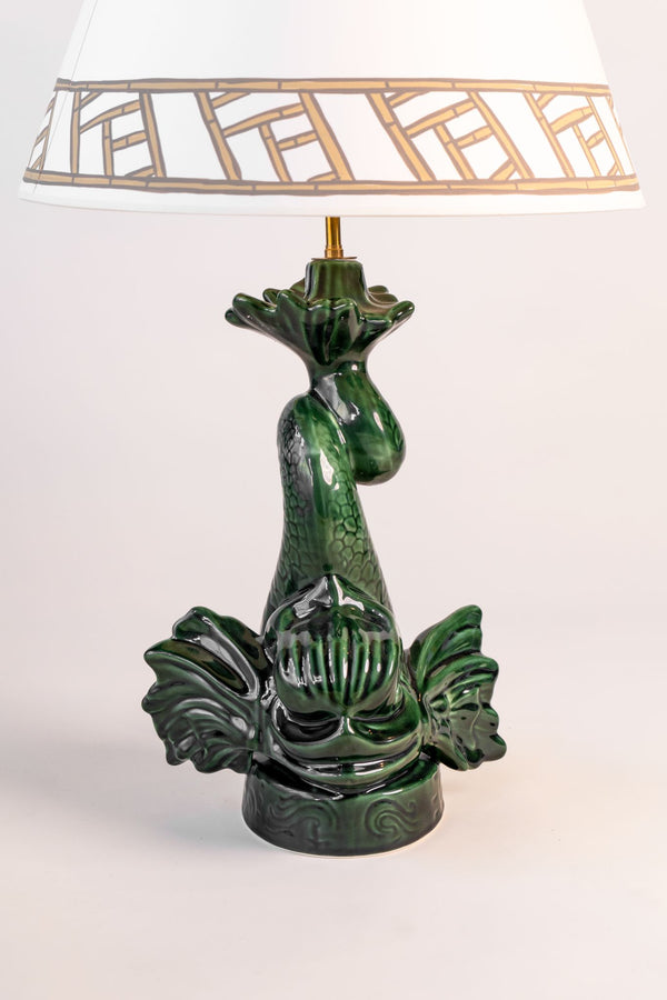 Emerald Green Dolphin Table Lamp