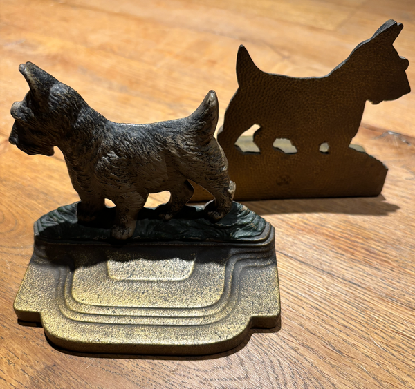 Bradley and Hubbard Cast Iron Scottie Dog Bookends