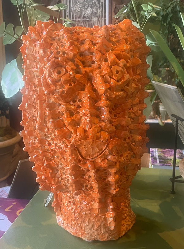 Orange Face Vessel (thin smile) - Cam Caldwell