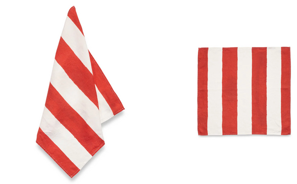 Red Stripe Napkin, Set of 6