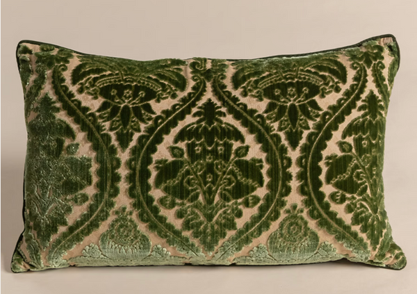 Scalamandré Green Velvet Jacquard Pillow