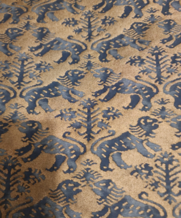 Vintage Fortuny Blue Lion Pillow