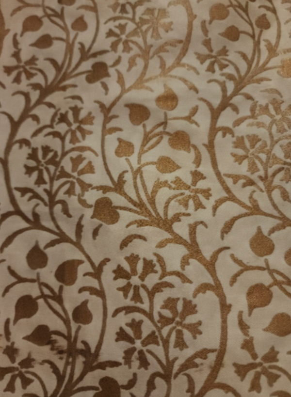 Vintage Fortuny Brown Vine  Pillow