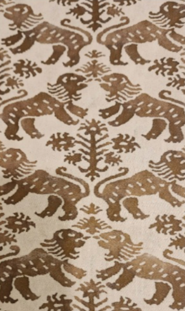 Vintage Fortuny Brown Lion Pillow