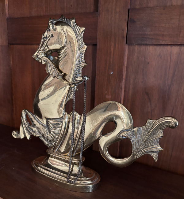 Brass Mythological Sea Horse Figure
