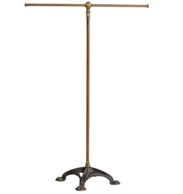 Antique Brass and Iron Coat Rack