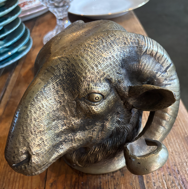 Bronze Rams Head Bust