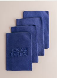Antique Linen Monogramed Napkins, Set of 4