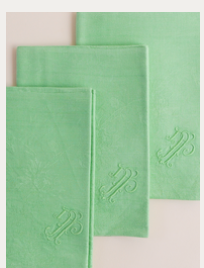 Antique Linen Monogramed Napkins, Set of 4