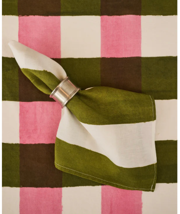Green Stripe Tablecloth