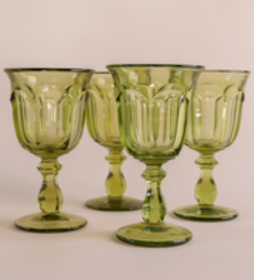 Williamsburg Verde Water Goblets - Single Glass