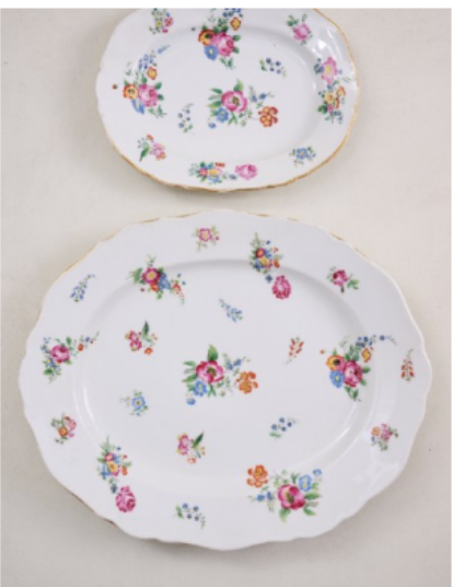 French Porcelain Floral Platters, 1860