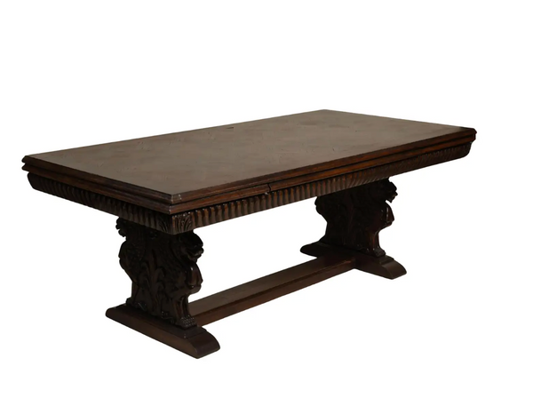 Victorian Carved Oak Library Table