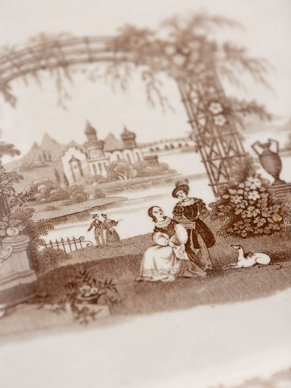 Wedgwood Brown Transferware Staffordshire Platter, Bower 1878