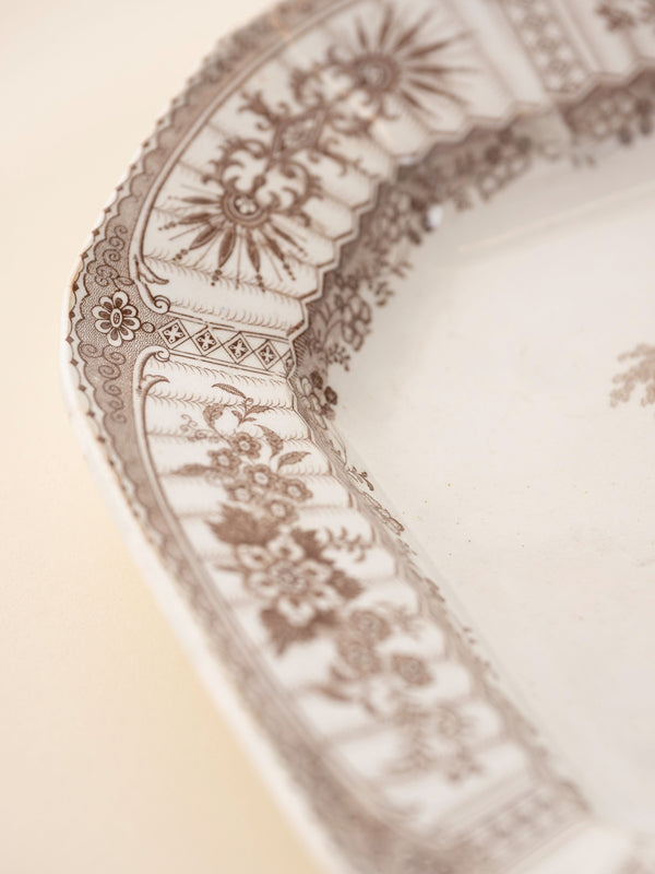 Wedgwood Brown Transferware Staffordshire Platter, Bower 1878