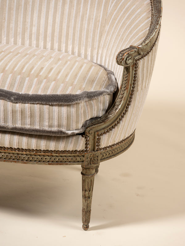Upholstered Loveseat in Pierre Frey x Ken Fulk, Luxurious Velvet Lines