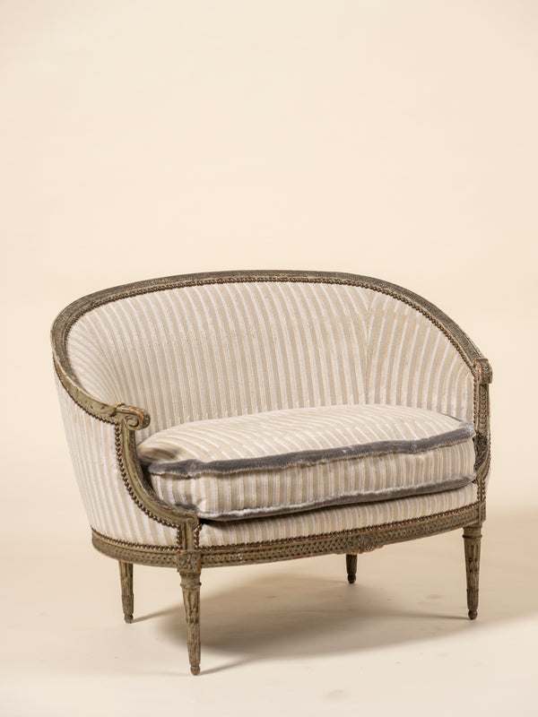 Upholstered Loveseat in Pierre Frey x Ken Fulk, Luxurious Velvet Lines