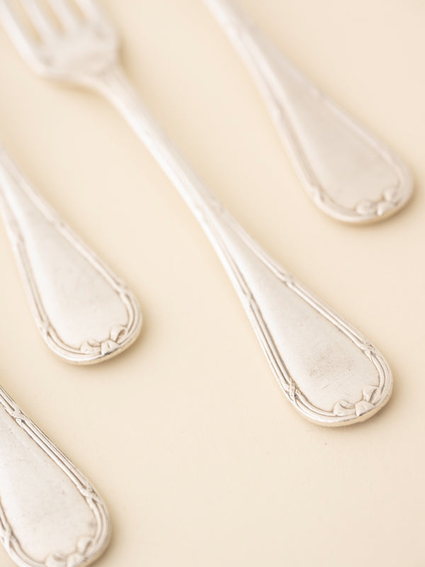 Vintage Silver Christofle Rubans Table Forks, Set of 6