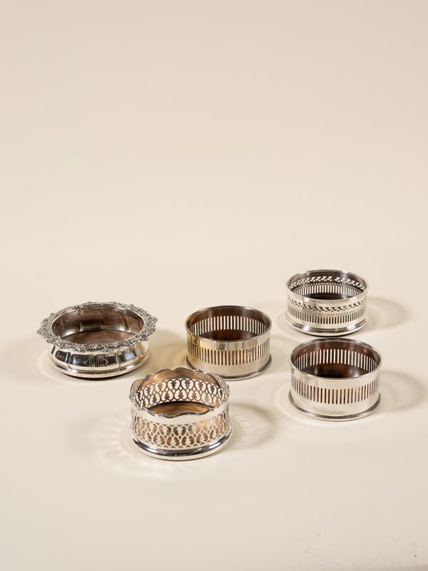 Vintage Silver Plate Wine Coasters