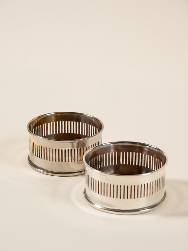 Vintage Silver Plate Wine Coasters