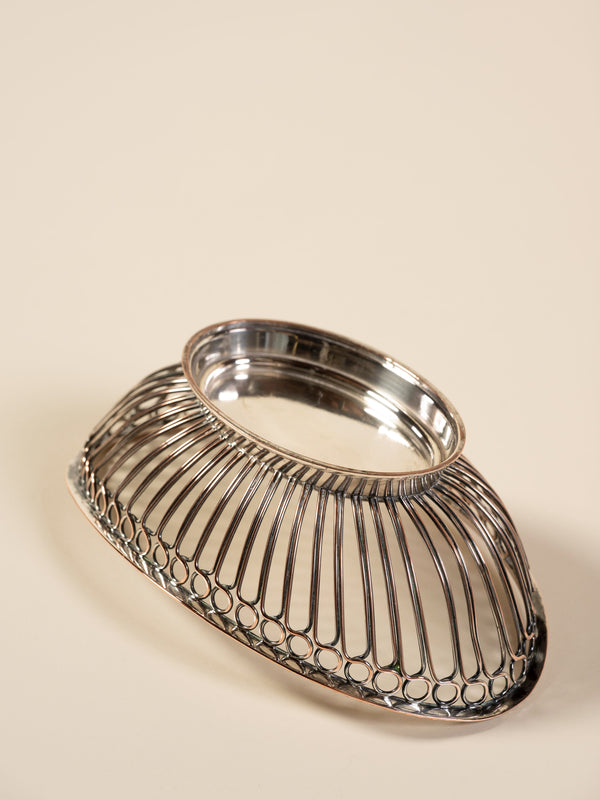 Vintage Silver-Plated Wire Fruit Bowl