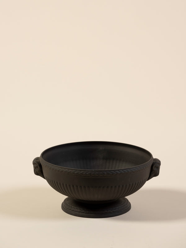 Wedgwood Black Basalt Rams Head Footed Bowl