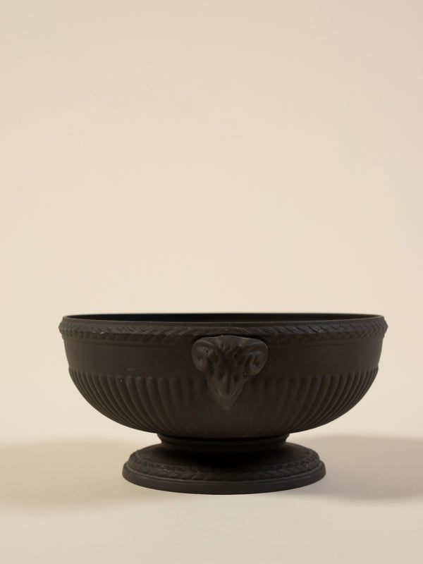 Wedgwood Black Basalt Rams Head Footed Bowl