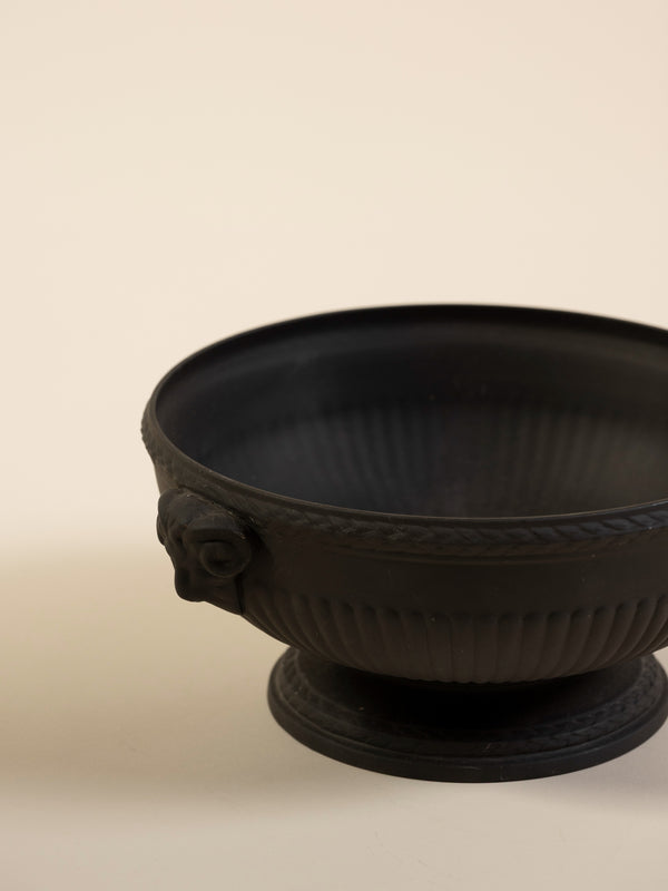 Wedgwood Black Basalt Rams Head Footed Bowl